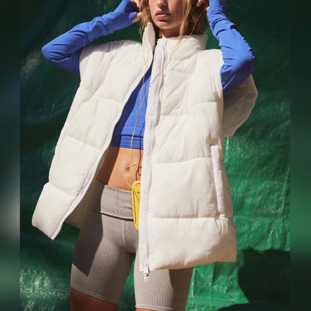 Free People White Puffer Vest